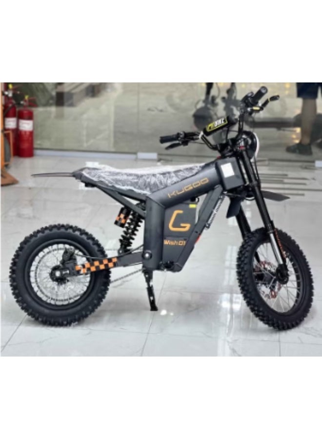 كي يو جي أو أو دراجة كوجو ويش 01 الكهربائية الترابية - محرك بدون فرش بقوة 1500 واط - بطارية 48 فولت 21 أمبير - سرعة قصوى 50 كم/ساعة - مدى 45-50 كم - لون أسود - Image 5